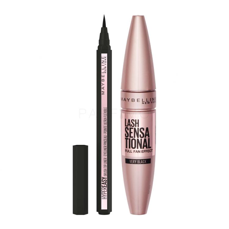 Set Mascara Maybelline Lash Sensational + Eyeliner Maybelline Hyper Easy Brush Tip Liner