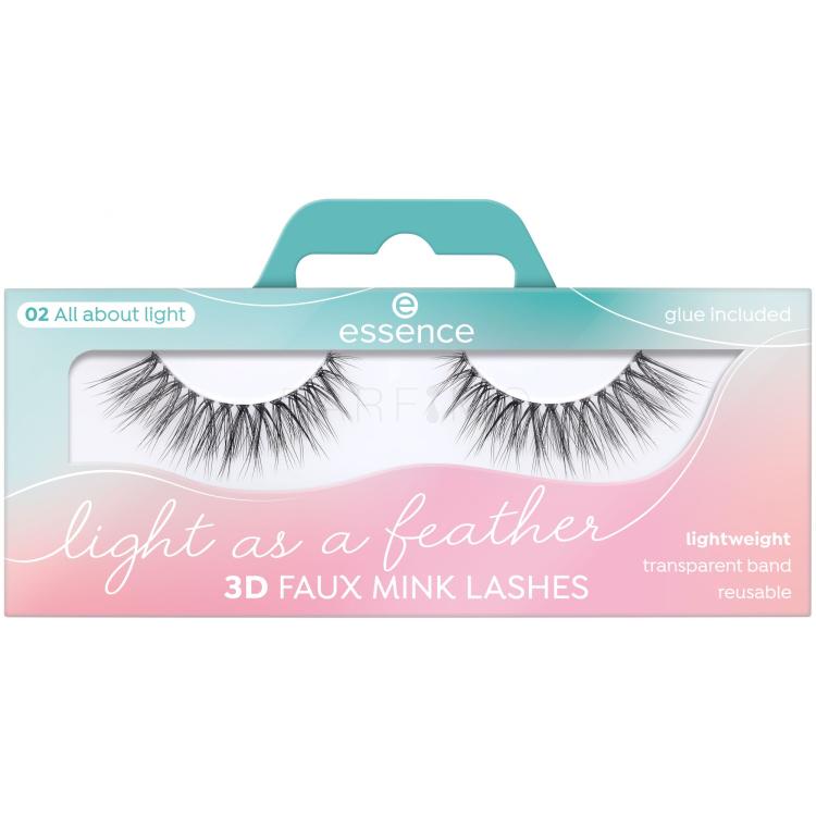 Essence Light As A Feather 3D Faux Mink 02 All About Light Falsche Wimpern für Frauen 1 St.