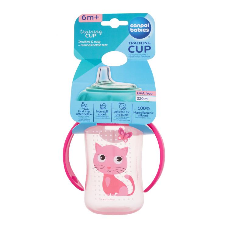 Canpol babies Cute Animals Training Cup Cat Trinkbecher für Kinder 320 ml