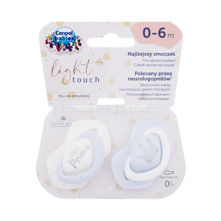 Canpol babies Royal Baby Light Touch Little Prince 0-6m Schnuller für Kinder 2 St.