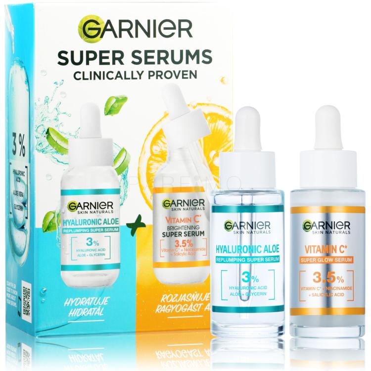 Garnier Skin Naturals Super Serums Geschenkset Gesichtsserum Skin Naturals Vitamin C 30 ml + Gesichtsserum Skin Naturals Hyaluronic Aloe 30 ml