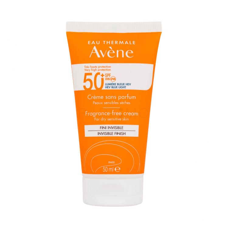 Avene Sun Cream Invisible Finish Fragrance-Free SPF50+ Sonnenschutz fürs Gesicht 50 ml