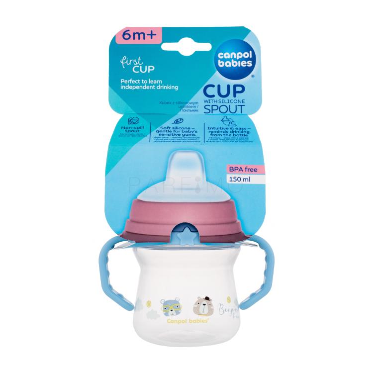 Canpol babies Bonjour Paris First Cup Blue 6m+ Trinkbecher für Kinder 150 ml