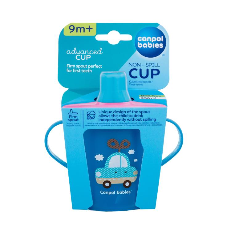 Canpol babies Toys Non-Spill Cup Blue 9m+ Trinkbecher für Kinder 250 ml