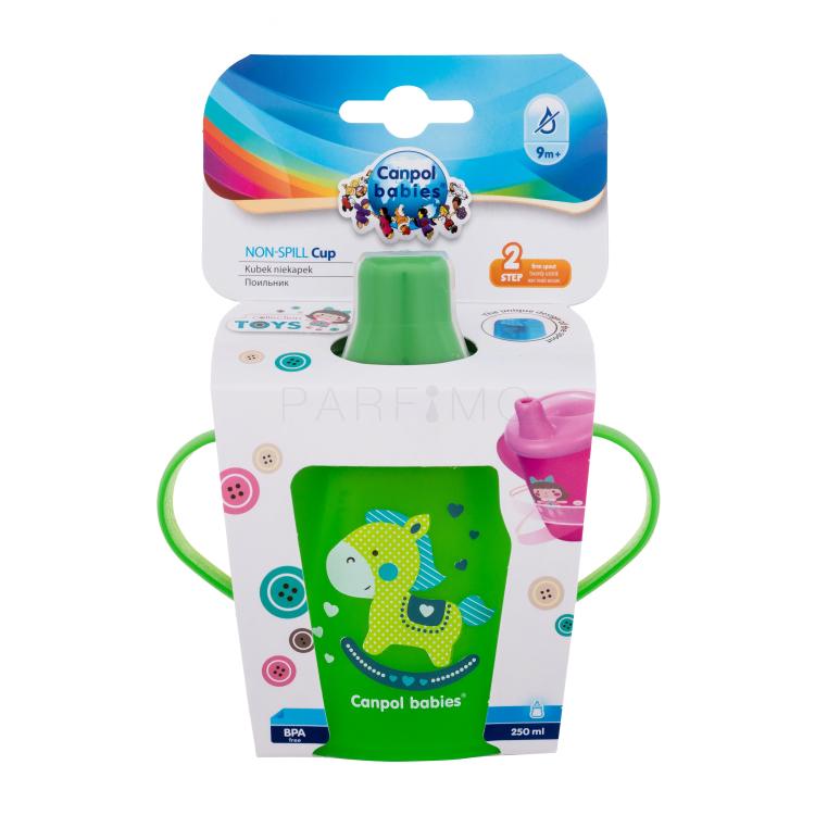 Canpol babies Toys Non-Spill Cup Green 9m+ Trinkbecher für Kinder 250 ml