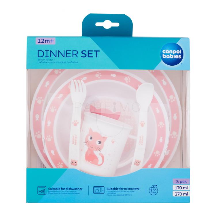 Canpol babies Cute Animals Dinner Set Cat Geschirr für Kinder Set