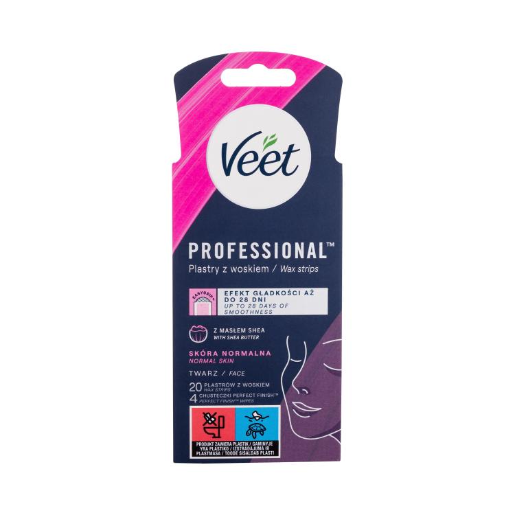 Veet Professional Wax Strips Face Normal Skin Depilationspräparat für Frauen 20 St.