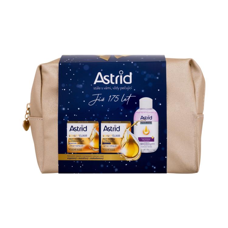 Astrid Beauty Elixir Geschenkset Tagescreme Beauty Elixir Day Cream 50 ml + Nachtcreme Beauty Elixir Night Cream 50 ml + Augen- und Lippen-Make-up-Entferner Aqua Biotic Two-Phase Remover 125 ml + Kosmetiketui