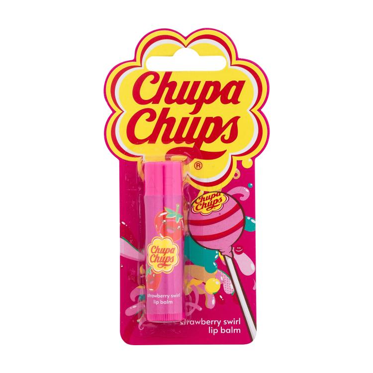 Chupa Chups Lip Balm Strawberry Swirl Lippenbalsam für Kinder 4 g