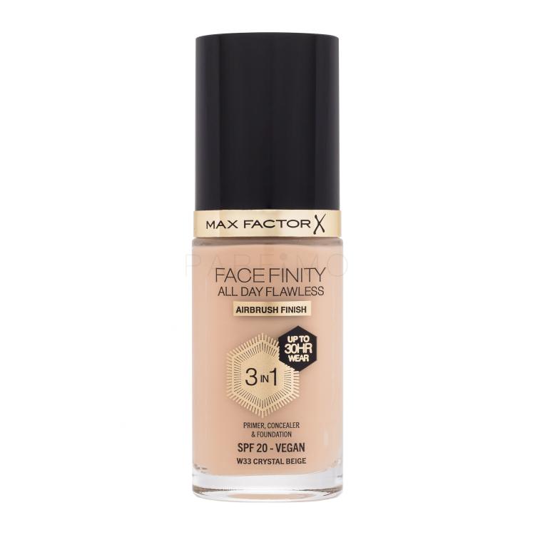 Max Factor Facefinity All Day Flawless SPF20 Foundation für Frauen 30 ml Farbton  W33 Crystal Beige