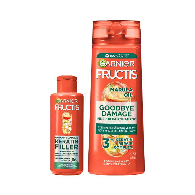 Set Shampoo Garnier Fructis Goodbye Damage Repairing Shampoo + Haarmaske Garnier Fructis Goodbye Damage Keratin Filler