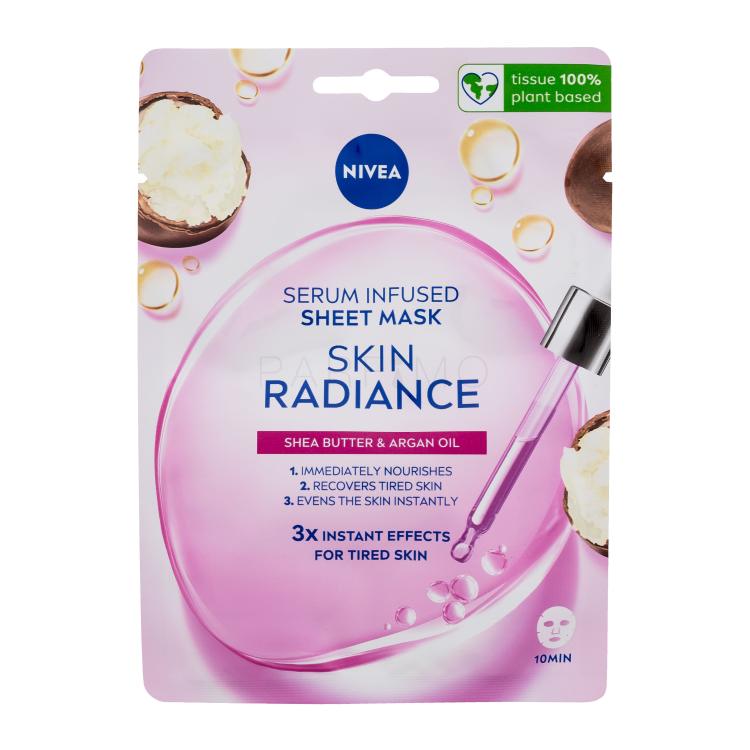 Nivea Skin Radiance Serum Infused Sheet Mask Gesichtsmaske für Frauen 1 St.