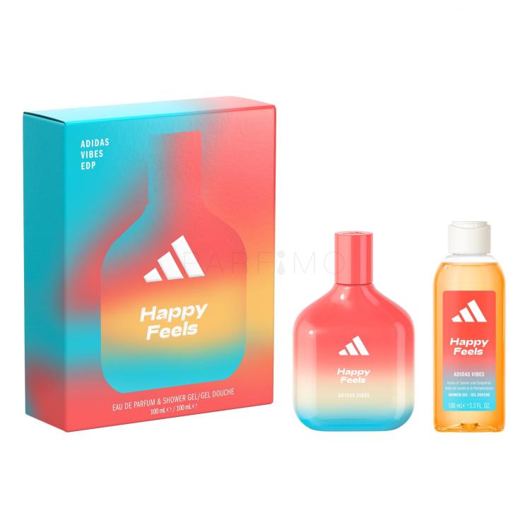 Adidas Vibes Happy Feels Geschenkset Eau de Parfum 100 ml + Duschgel 100 ml