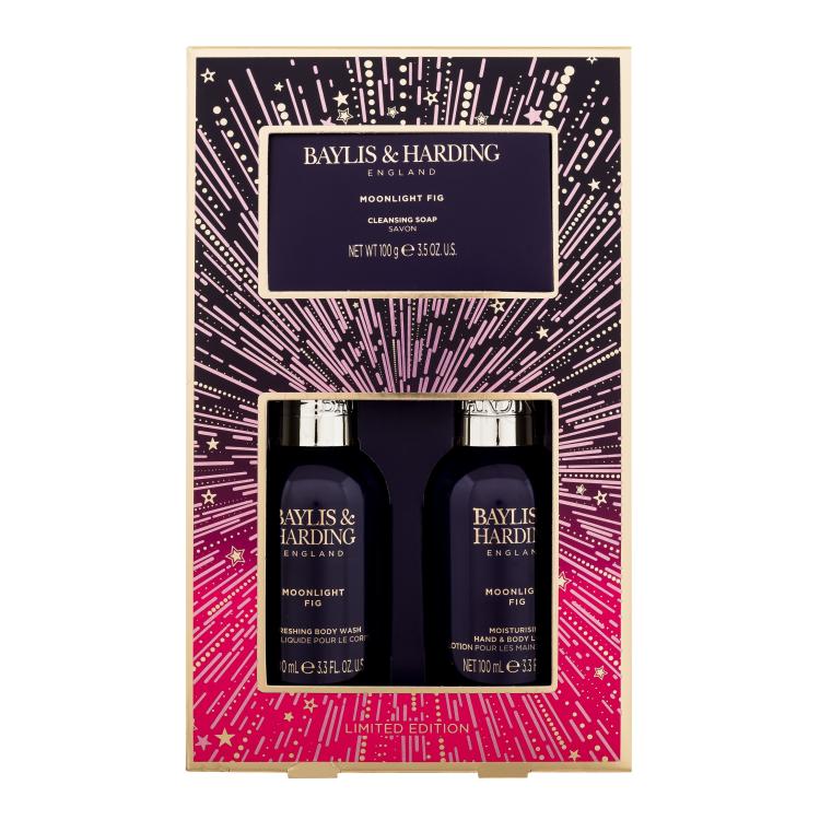 Baylis &amp; Harding Moonlight Fig Geschenkset Duschgel 100 ml + Körperlotion 100 ml + Feste Seife 100 g