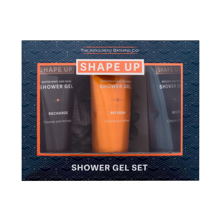 Xpel Shape Up Shower Gel Set Geschenkset Duschgel Bergamot &amp; Mint 100 ml + Duschgel Peppermint &amp; Orange 100 ml + Duschgel Water Mint &amp; Sage 100 ml + Waschschwamm