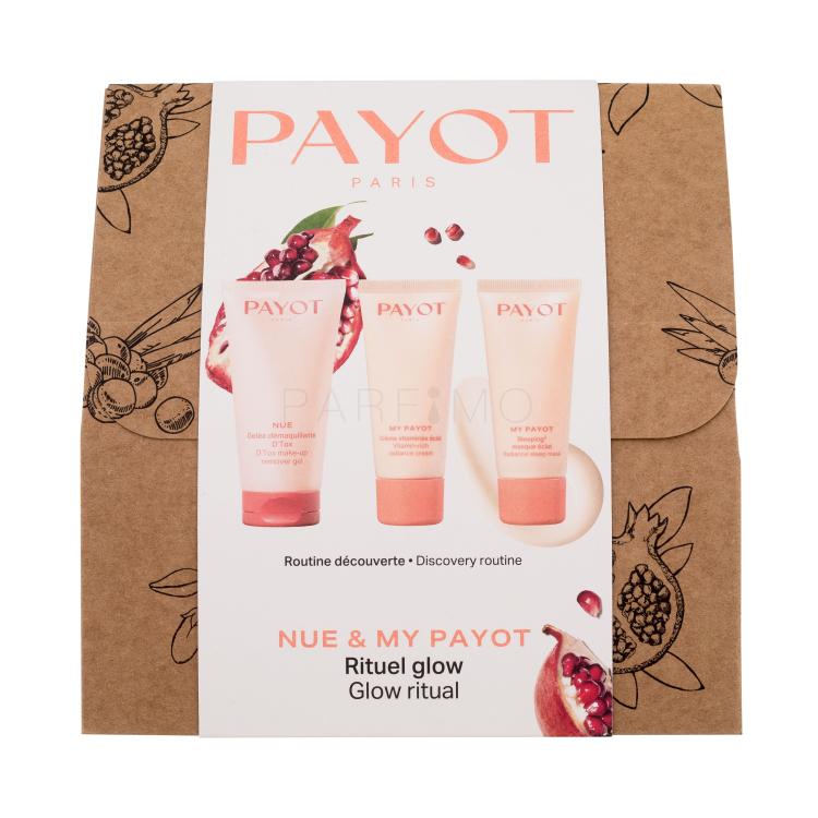 PAYOT Nue Glow Ritual Geschenkset Gesichtscreme Nue Vitamin-Rich Radiance Cream 30 ml + Nachtgesichtsmaske Nue Radiance Sleep Mask 30 ml + Make-up-Entferner Nue D&#039;Tox Make-up Remover Gel 50 ml